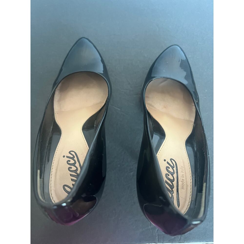 Gucci Tom Ford Platform Pointy Toe Black‎ White Patent Leather Slip On Pumps 6.5 - Picture 11 of 12